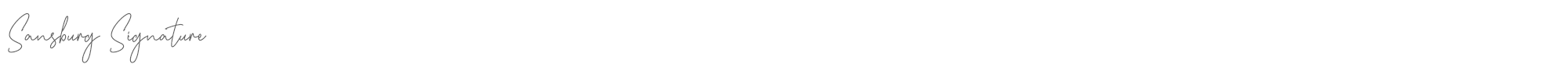 Sample characters Sansburg Signature Font